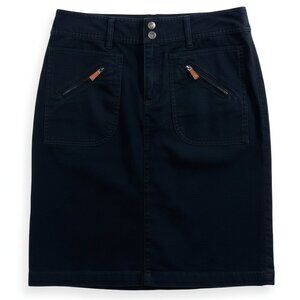 Ralph Lauren Black Denim Utility Skirt Straight Zip Pocket Petite 10P